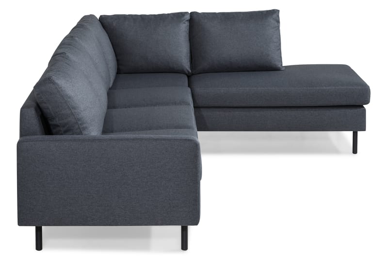 Peppe 4-seters Høyrevendt L-formet Sjeselongsofa i Stoff - Mørk grå - Møbler - Sofaer - Sofaer med sjeselong - 4 seters sofa med divan