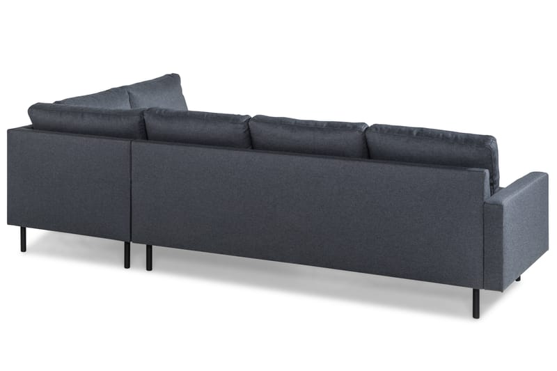Peppe 4-seters Høyrevendt L-formet Sjeselongsofa i Stoff - Mørk grå - Møbler - Sofaer - Sofaer med sjeselong - 4 seters sofa med divan