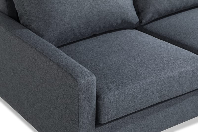 Peppe 4-seters Høyrevendt L-formet Sjeselongsofa i Stoff - Mørk grå - Møbler - Sofaer - Sofaer med sjeselong - 4 seters sofa med divan