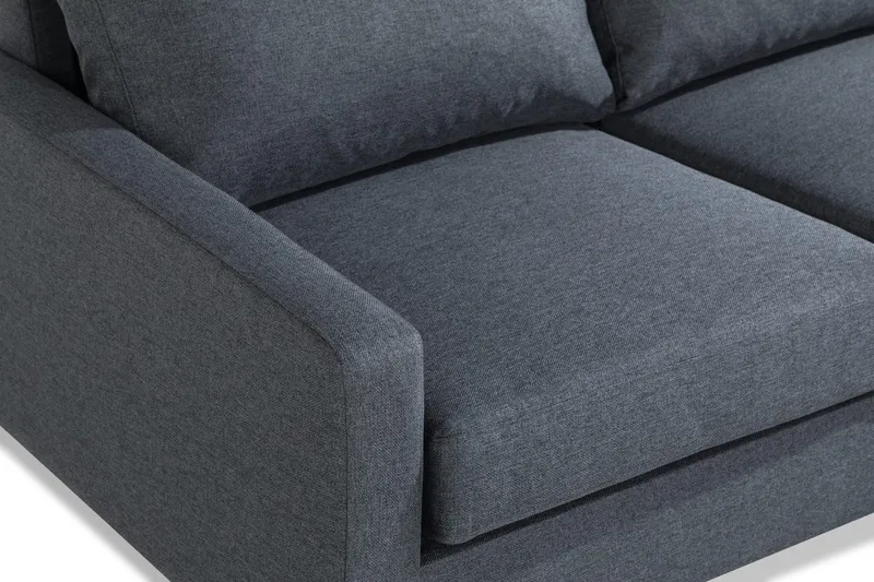 Peppe 4-seters Høyrevendt L-formet Sjeselongsofa i Stoff - Mørk grå - Møbler - Sofaer - Sofaer med sjeselong - 4 seters sofa med divan