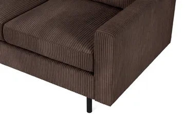 Peppe 4-seters Venstrevendt L-formet Sjeselongsofa i Manchester - Mørk brun - Møbler - Sofaer - Sofaer med sjeselong - 4 seters sofa med divan