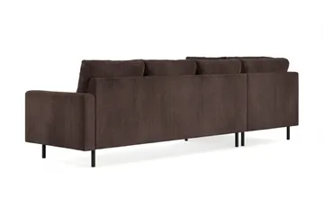 Peppe 4-seters Venstrevendt L-formet Sjeselongsofa i Manchester - Mørk brun - Møbler - Sofaer - Sofaer med sjeselong - 4 seters sofa med divan