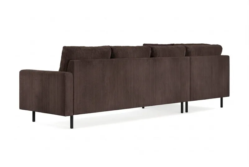Peppe 4-seters Venstrevendt L-formet Sjeselongsofa i Manchester - Mørk brun - Møbler - Sofaer - Sofaer med sjeselong - 4 seters sofa med divan