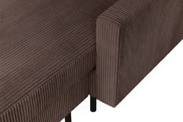 Peppe 4-seters Venstrevendt U-formet Sofa med Divan og Sjeselong i Manchester - Mørk brun - Møbler - Sofaer - Sofaer med sjeselong - 4 seters sofa med divan