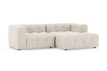 Puffy 3-seters boblete sofa med divan høyre - Beige - Møbler - Sofaer - Sofaer med sjeselong - 3 seters sofa med divan