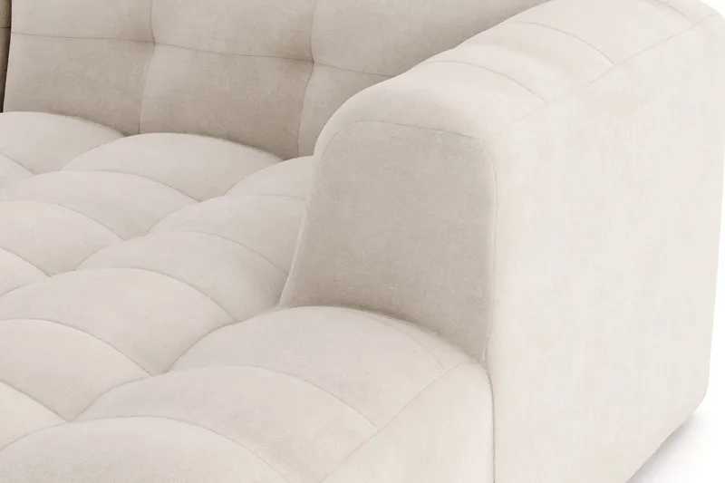 Puffy 3-seters boblete sofa med divan høyre - Beige - Møbler - Sofaer - Sofaer med sjeselong - 3 seters sofa med divan