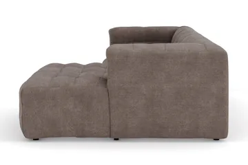 Puffy 3-seters boblete sofa med divan høyre - Brun - Møbler - Sofaer - Sofaer med sjeselong - 3 seters sofa med divan