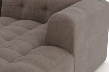 Puffy 3-seters boblete sofa med divan høyre - Brun - Møbler - Sofaer - Sofaer med sjeselong - 3 seters sofa med divan