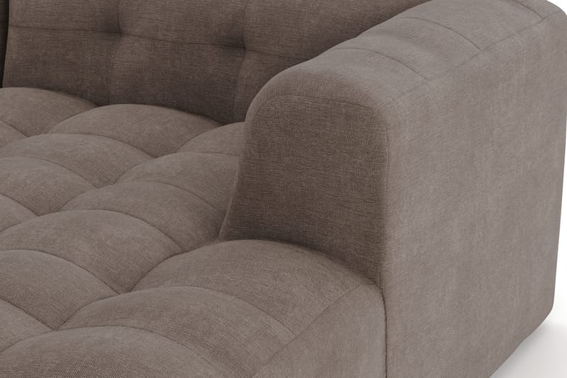 Puffy 3-seters boblete sofa med divan høyre - Brun - Møbler - Sofaer - Sofaer med sjeselong - 3 seters sofa med divan
