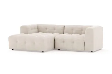 Puffy 3-seters boblete sofa med divan venstre - Beige - Møbler - Sofaer - Sofaer med sjeselong - 3 seters sofa med divan