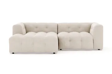 Puffy 3-seters boblete sofa med divan venstre - Beige - Møbler - Sofaer - Sofaer med sjeselong - 3 seters sofa med divan