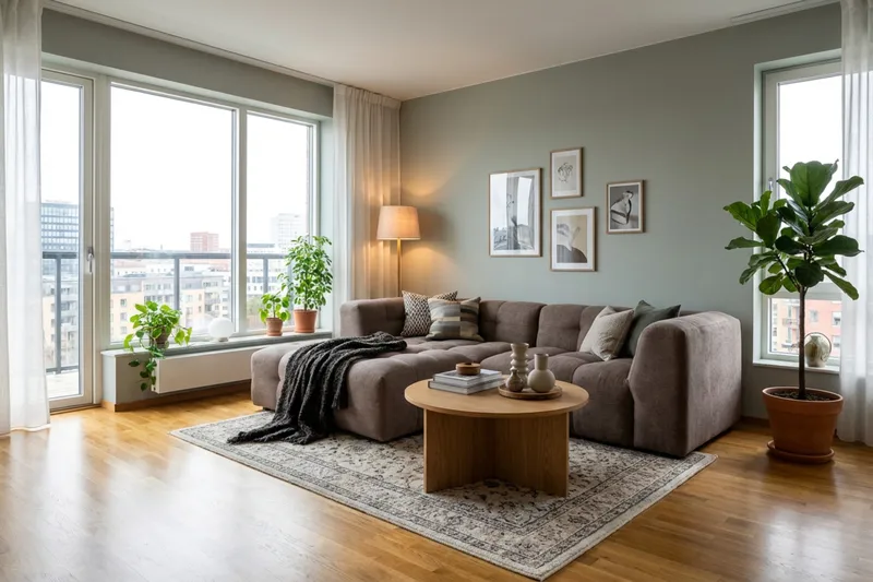 Puffy 3-seters boblete sofa med divan venstre - Brun - Møbler - Sofaer - Sofaer med sjeselong - 3 seters sofa med divan