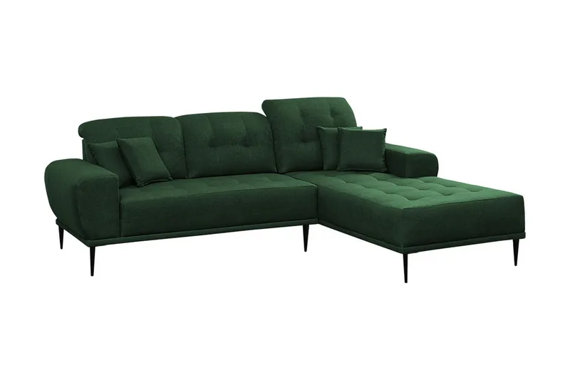 Rapale 3-seters Sofa med Divan Høyre med Puter, Grønn