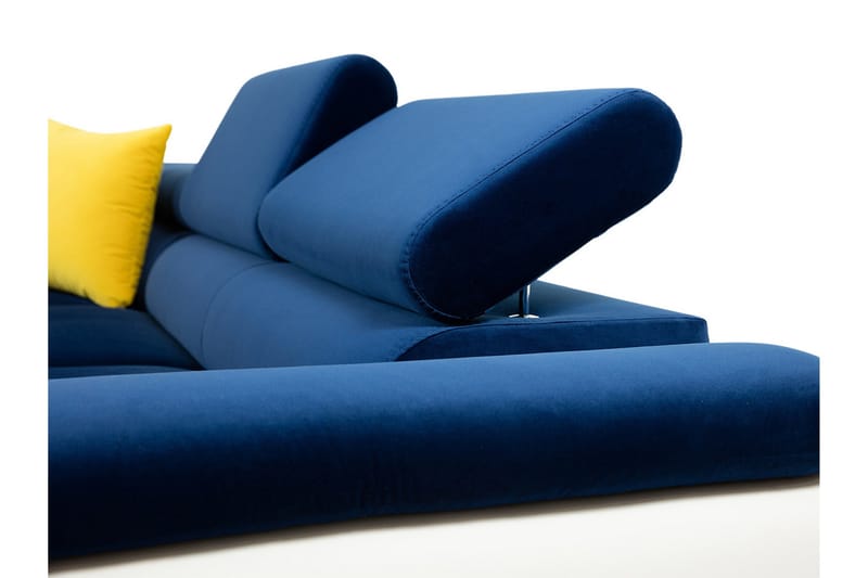Reginia Sofa med Sjeselong 3-seter - Gul/Lys grå - Møbler - Sofaer - Fløyelssofaer