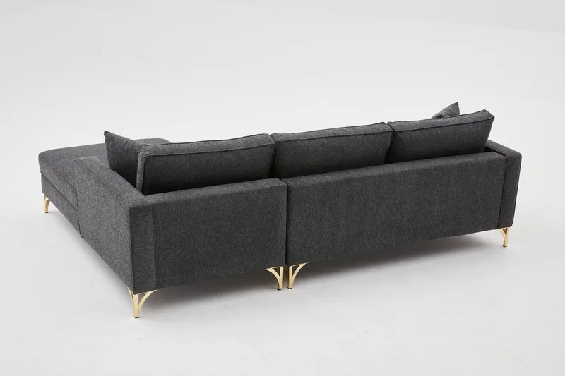 Retzow Sofa med Divan 4-seter - Antrasitt - Møbler - Sofaer - Sofaer med sjeselong - 4 seters sofa med divan