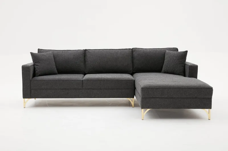 Retzow Sofa med Divan 4-seter, Antrasitt