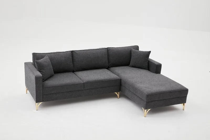 Retzow Sofa med Divan 4-seter - Antrasitt - Møbler - Sofaer - Sofaer med sjeselong - 4 seters sofa med divan