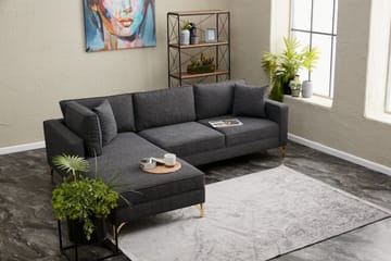 Retzow Sofa med Sjeselong 4-seter - Antrasitt - Møbler - Sofaer - Sofaer med sjeselong - 4 seters sofa med divan