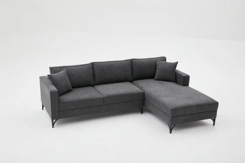 Retzow Sofa med Sjeselong 4-seter - Antrasitt - Møbler - Sofaer - Sofaer med sjeselong - 4 seters sofa med divan