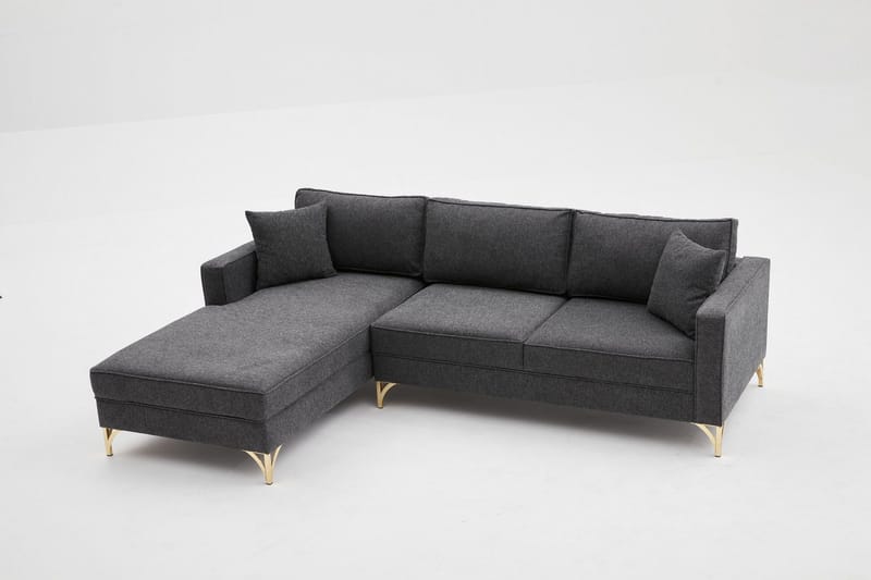 Retzow Sofa med Sjeselong 4-seter - Antrasitt - Møbler - Sofaer - Sofaer med sjeselong - 4 seters sofa med divan