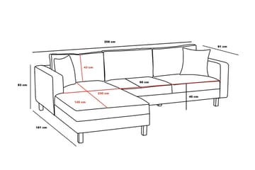 Retzow Sofa med Sjeselong 4-seter - Antrasitt - Møbler - Sofaer - Sofaer med sjeselong - 4 seters sofa med divan
