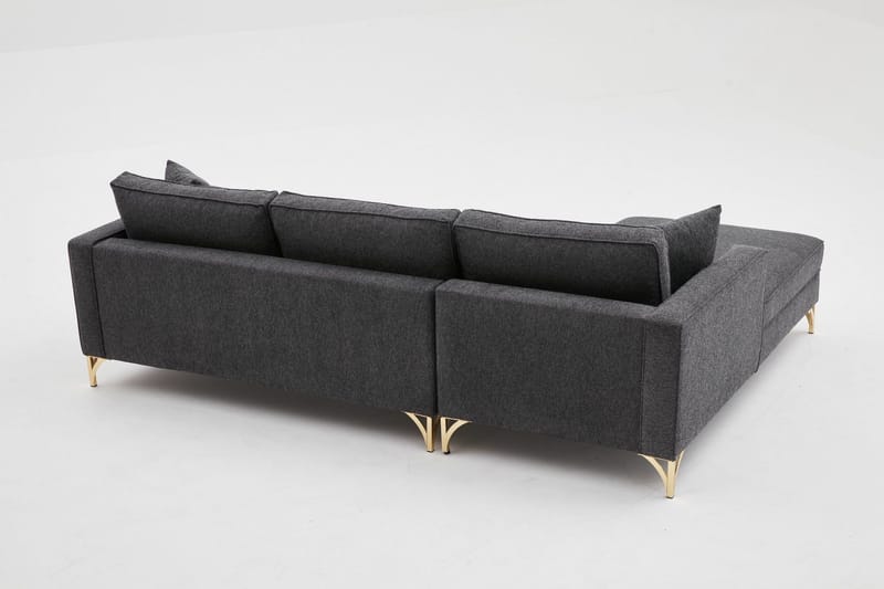 Retzow Sofa med Sjeselong 4-seter - Antrasitt - Møbler - Sofaer - Sofaer med sjeselong - 4 seters sofa med divan