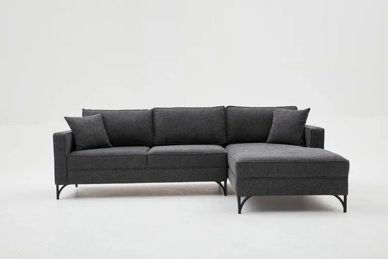 Retzow Sofa med Sjeselong 4-seter - Antrasitt - Møbler - Sofaer - Sofaer med sjeselong - 4 seters sofa med divan