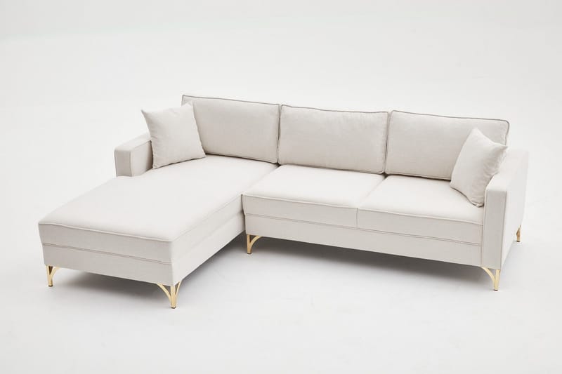 Retzow Sofa med Sjeselong 4-seter - Beige - Møbler - Sofaer - Sofaer med sjeselong - 4 seters sofa med divan