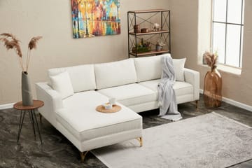 Retzow Sofa med Sjeselong 4-seter - Beige - Møbler - Sofaer - Sofaer med sjeselong - 4 seters sofa med divan