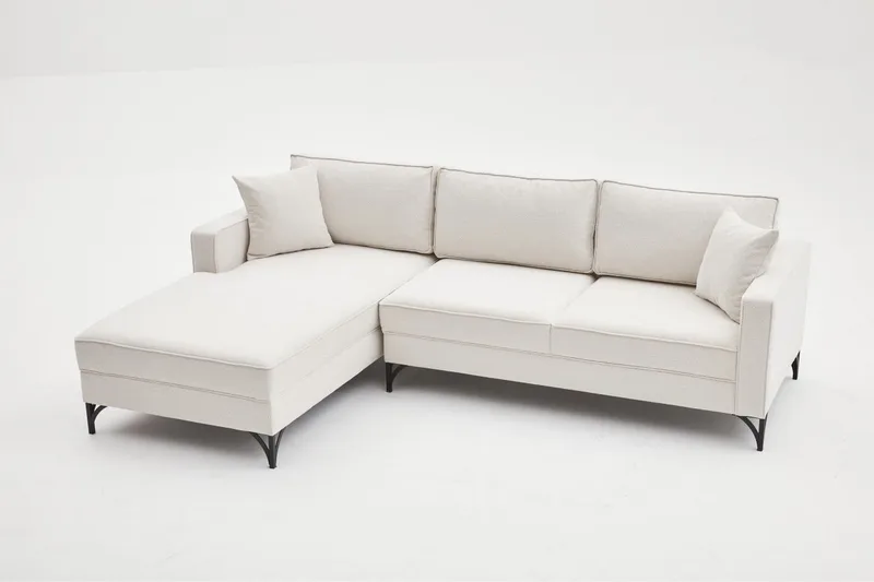 Retzow Sofa med Sjeselong 4-seter - Beige - Møbler - Sofaer - Sofaer med sjeselong - 4 seters sofa med divan