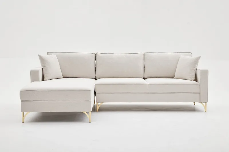 Retzow Sofa med Sjeselong 4-seter, Beige