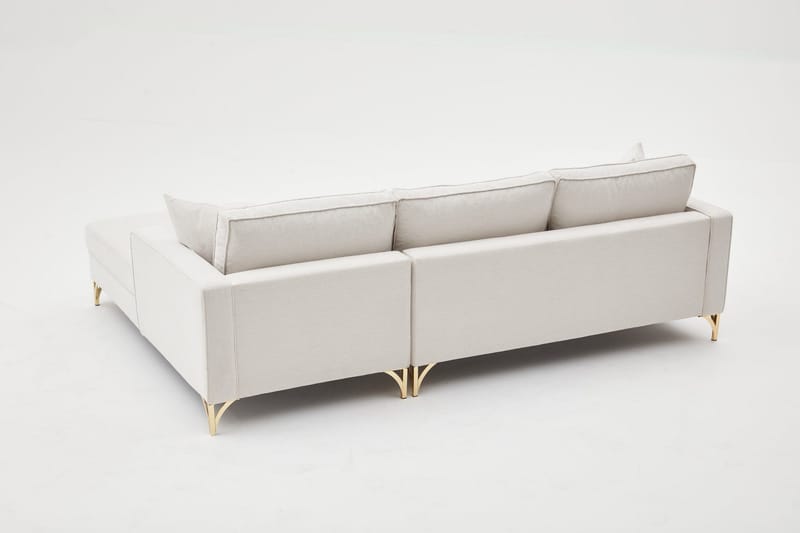 Retzow Sofa med Sjeselong 4-seter - Beige - Møbler - Sofaer - Sofaer med sjeselong - 4 seters sofa med divan