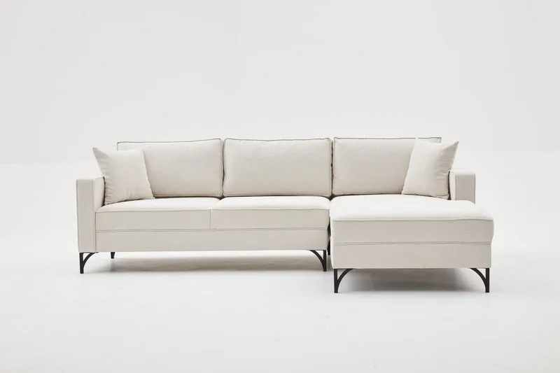 Retzow Sofa med Sjeselong 4-seter, Beige