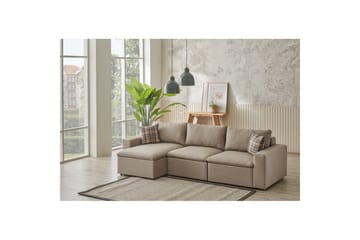 Rivran Sofa med Divan 4-sits - Krem - Møbler - Sofaer - Sofaer med sjeselong - 4 seters sofa med divan