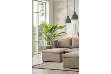 Rivran Sofa med Divan 4-sits - Krem - Møbler - Sofaer - Sofaer med sjeselong - 4 seters sofa med divan