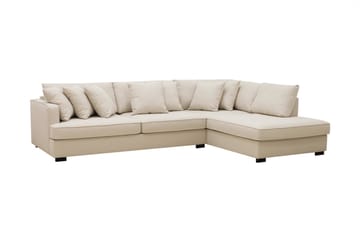 Rossita 4-seters Høyrevendt L-formet Dyp Sjeselongsofa i Bouclé - Beige - Møbler - Sofaer - Sofaer med sjeselong - 4 seters sofa med divan