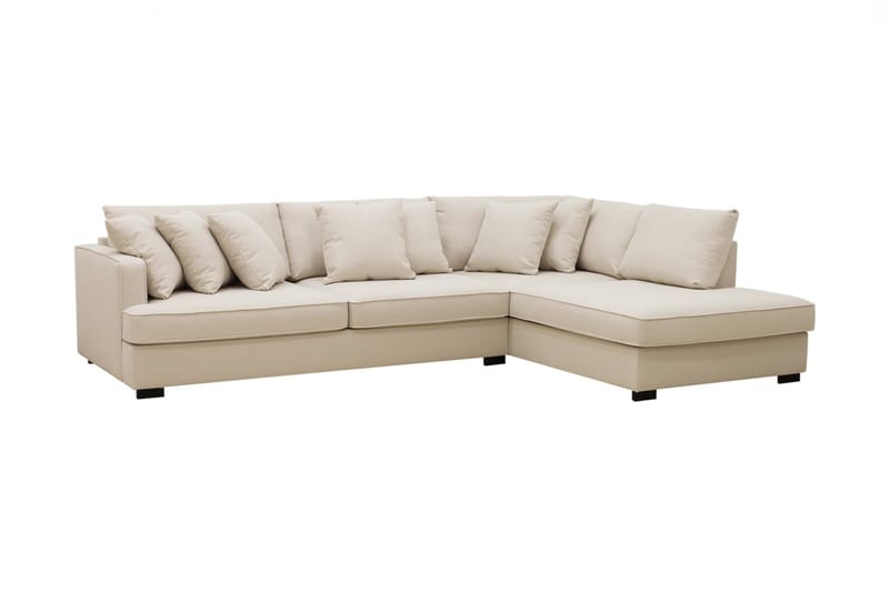 Rossita 4-seters Høyrevendt L-formet Dyp Sjeselongsofa i Bouclé - Beige - Møbler - Sofaer - Sofaer med sjeselong - 4 seters sofa med divan