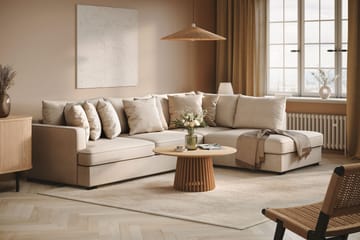 Rossita 4-seters Høyrevendt L-formet Dyp Sjeselongsofa i Bouclé - Beige - Møbler - Sofaer - Sofaer med sjeselong - 4 seters sofa med divan