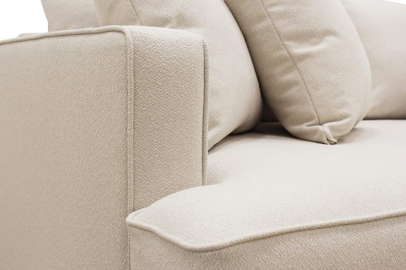 Rossita 4-seters Høyrevendt L-formet Dyp Sjeselongsofa i Bouclé - Beige - Møbler - Sofaer - Sofaer med sjeselong - 4 seters sofa med divan
