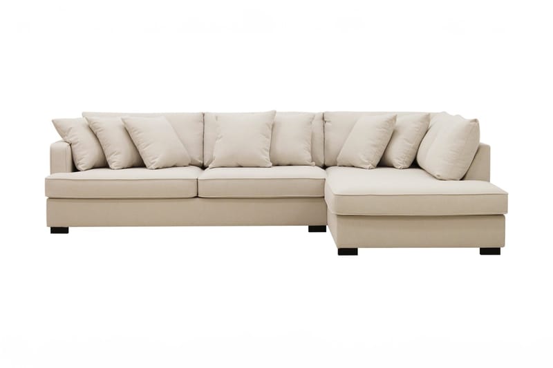 Rossita 4-seters Høyrevendt L-formet Dyp Sjeselongsofa i Bouclé, Beige
