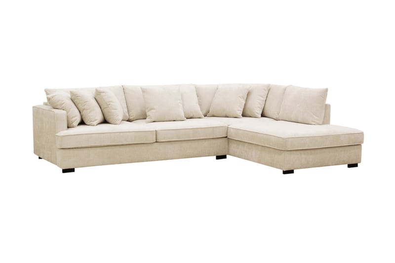 Rossita 4-seters Høyrevendt L-formet Dyp Sjeselongsofa i Chenille - Beige - Møbler - Sofaer - Sofaer med sjeselong - 4 seters sofa med divan