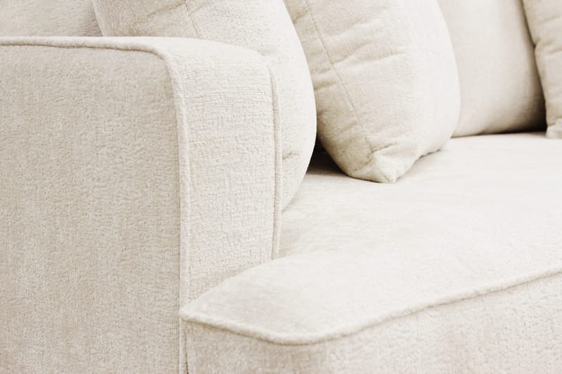 Rossita 4-seters Høyrevendt L-formet Dyp Sjeselongsofa i Chenille - Beige - Møbler - Sofaer - Sofaer med sjeselong - 4 seters sofa med divan