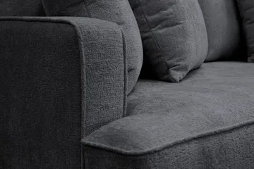 Rossita 4-seters Høyrevendt L-formet Dyp Sjeselongsofa i Chenille - Svart - Møbler - Sofaer - Sofaer med sjeselong - 4 seters sofa med divan