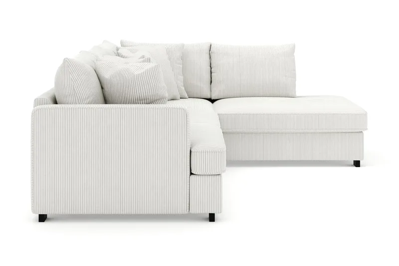 Rossita 4-seters Høyrevendt L-formet Dyp Sjeselongsofa i Kordfløyel - Offwhite - Møbler - Sofaer - Sofaer med sjeselong - 4 seters sofa med divan