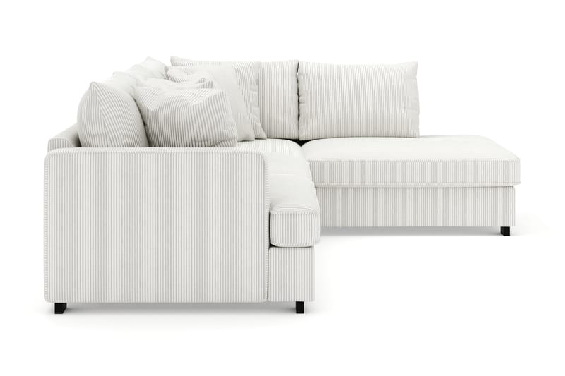 Rossita 4-seters Høyrevendt L-formet Dyp Sjeselongsofa i Kordfløyel - Offwhite - Møbler - Sofaer - Sofaer med sjeselong - 4 seters sofa med divan