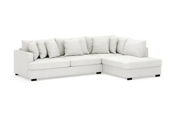 Rossita 4-seters Høyrevendt L-formet Dyp Sjeselongsofa i Kordfløyel - Offwhite - Møbler - Sofaer - Sofaer med sjeselong - 4 seters sofa med divan