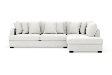 Rossita 4-seters Høyrevendt L-formet Dyp Sjeselongsofa i Kordfløyel - Offwhite - Møbler - Sofaer - Sofaer med sjeselong - 4 seters sofa med divan