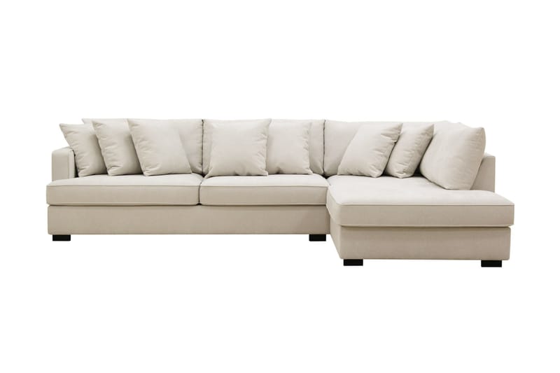Rossita 4-seters Høyrevendt L-formet Dyp Sjeselongsofa i Stoff - Beige - Møbler - Sofaer - Sofaer med sjeselong - 4 seters sofa med divan
