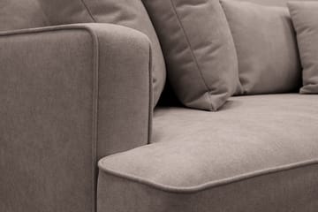 Rossita 4-seters Høyrevendt L-formet Dyp Sjeselongsofa i Stoff - Brun - Møbler - Sofaer - Sofaer med sjeselong - 4 seters sofa med divan