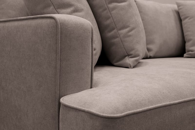 Rossita 4-seters Høyrevendt L-formet Dyp Sjeselongsofa i Stoff - Brun - Møbler - Sofaer - Sofaer med sjeselong - 4 seters sofa med divan
